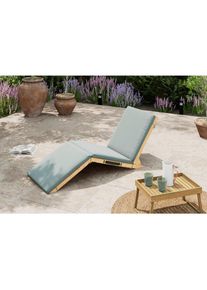 Ambia Garden Gartenliege, Grau, Holz, Akazie, massiv, F&uuml;llung: Polyester, 152x55x62 cm, FSC 100%, Kissen, Holzm&ouml;bel, Sitzgelegenheiten Holz, Gartenliegen Holz