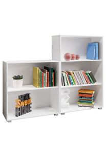 Casaria Boekenkast Vela Wit 2+3 vakken