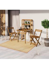 James Wood Balkonset, Akaziefarben, Holz, Akazie, teilmassiv, X-Form, Tisch klappbar, Stuhl klappbar, Gartenm&ouml;bel, Gartengarnituren, Balkonm&ouml;bel-Sets