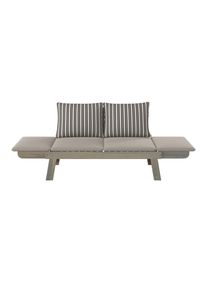 Ambia Garden Gartenbank, Mehrfarbig, Taupe, Akaziefarben, Holz, Textil, Akazie, Hartholz, 190x76x67 cm, Holzm&ouml;bel, Sitzgelegenheiten Holz, Holzb&auml;nke, Gartenb&auml;nke Holz