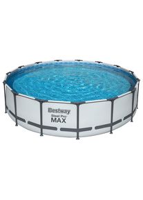 Bestway Pool SET Steel PRO 56488, Blau, Grau, Wei&szlig;, Metall, Kunststoff, Uni, 107 cm, Freizeit & Co, Pools & Wasserspa&szlig;, Pools, Aufstellpools