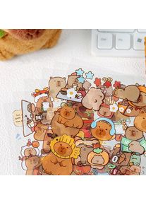 New 6Sheets/pack Cartoon Capybara Stickers Transparent Waterproof Stickers School Supplies Diary Decoration Stickers Stationery