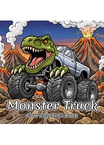 Monster Truck Coloring Book for Adults Featuring Cartoon Bold-easy Patterns for Relaxation Kids DIY Painting Drawing Books
