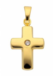 Adelia&acute;s Kettenanh&auml;nger ADELIA&acute;S "333 Gold Kreuz Anh&auml;nger mit Zirkonia", gold, Schmuckanh&auml;nger, Damen, mit Zirkonia, Gelbgold 333, Kettenanh&auml;nger