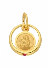 Adelia&acute;s Kettenanh&auml;nger ADELIA&acute;S "333 Gold Anh&auml;nger Taufring mit Rubin &Oslash; 10,1 mm", rot, Schmuckanh&auml;nger, Damen, mit Stein, Gelbgold 333, Kettenanh&auml;nger
