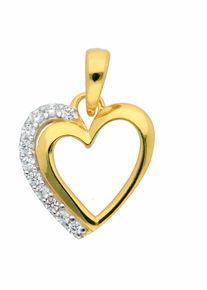 Adelia&acute;s Kettenanh&auml;nger ADELIA&acute;S "333 Gold Anh&auml;nger Herz mit Zirkonia", gold, Schmuckanh&auml;nger, Damen, Gelbgold 333, Kettenanh&auml;nger