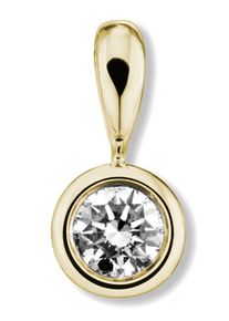 Kettenanh&auml;nger ONE ELEMENT "0.2 ct Diamant Brillant Zarge Anh&auml;nger aus 585 Gelbgold", gold, Schmuckanh&auml;nger, Damen, 0,2 SI = kleine Einschl&uuml;sse mit Brillant, Gelbgold 585, Kettenanh&auml;nger