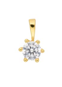Adelia&acute;s Kettenanh&auml;nger ADELIA&acute;S "585 Gold Anh&auml;nger mit Zirkonia &Oslash; 4,7 mm", gold, Schmuckanh&auml;nger, Damen, mit Zirkonia, Gelbgold 585, Kettenanh&auml;nger