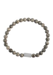 Adelia&acute;s Armband ADELIA&acute;S "Herren Armband &iquest; Kugelarmband aus Edelstahl mit Jaspis 21 cm" Gr. 21, grau, Armb&auml;nder, Herren, Edelstahl, Armband