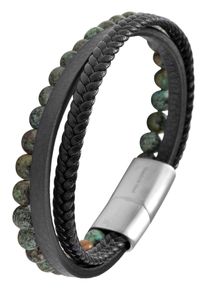 Adelia&acute;s Lederarmband ADELIA&acute;S "Unisex Armband &iquest; Lederarmband aus Leder mit Tigerauge 21 cm" Gr. 21, schwarz, Armb&auml;nder, Damen, Blacklist, Lederarmband