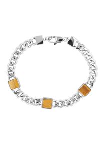 Adelia&acute;s Panzerarmband ADELIA&acute;S "Unisex Armband &iquest; Panzerarmband aus Edelstahl mit Achat 21,5 cm" Gr. 22, silber, Armb&auml;nder, Damen, Edelstahl, Panzerarmband