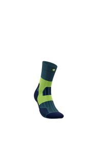 Kompressionsstr&uuml;mpfe Bauerfeind "Trail Run Mid Cut Socks, Women", Damen, Gr. 39-42, gr&uuml;n (midnight tea), Polyamid, unifarben mit Farbeinsatz, Socken Kompressionsstr&uuml;mpfe, speziell f&uuml;r das Laufen im Gel&auml;nde, zonenspezifische Kompression