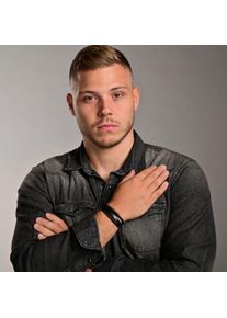 Adelia&acute;s Lederarmband ADELIA&acute;S "Herren Armband &iquest; Lederarmband aus Leder 21 cm" Gr. 21, schwarz, Armb&auml;nder, Herren, Blacklist, Lederarmband