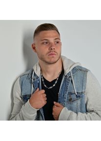 Adelia&acute;s Gliederkette ADELIA&acute;S "Herren Halskette &iquest; Plattenkette aus 925 Silber 60 cm" Gr. 60, silber, Halsketten, Herren, Blacklist, Gliederkette