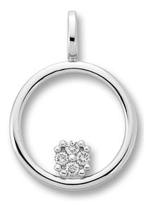 Kettenanh&auml;nger ONE ELEMENT "0.04 ct Diamant Brillant Anh&auml;nger aus 585 Wei&szlig;gold", silber, Schmuckanh&auml;nger, Damen, 0,04 P1 = bei 10-facher Vergr&ouml;&szlig;erung erkennbare Einschl&uuml;sse mit Brillant, Wei&szlig;gold 585, Kettenanh&auml;nger