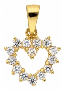 Adelia&acute;s Kettenanh&auml;nger ADELIA&acute;S "333 Gold Anh&auml;nger Herz mit Zirkonia", gold, Schmuckanh&auml;nger, Damen, Gelbgold 333, Kettenanh&auml;nger