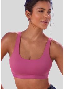 active by Lascana Sport-BH LASCANA ACTIVE, Damen, Gr. XXL (46), N-Gr, lila (orchidee), Microtouch, Obermaterial: 75% Polyamid, 25% Elasthan, BHs Sport-BH, ohne B&uuml;gel, mit extraweichem Padding