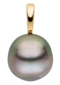 Perlenanh&auml;nger Firetti "Schmuck Geschenk Gold 375 Halsschmuck Anh&auml;nger Halskette Perle", schwarz (gelbgoldfarben, schwarz), Schmuckanh&auml;nger, Damen, Gelbgold 375 Perlen, 1,5 g, Gelbgold 375, Perlen, Perlenanh&auml;nger, Made in Germany - mit Tahitizuchtperle