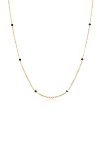 Silberkette Elli "Halskette Solit&auml;r Glamour&ouml;se Kristalle 925 Silber" Gr. 45, gold, Halsketten, Damen, mit Stein, Silber 925 (Sterlingsilber), Silberkette