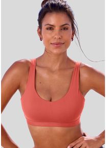 active by Lascana Sport-BH LASCANA ACTIVE, Damen, Gr. XXL/46, N-Gr, rot (rosenholz), Microtouch, Obermaterial: 75% Polyamid, 25% Elasthan, BHs Sport-BH, ohne B&uuml;gel, mit extraweichem Padding