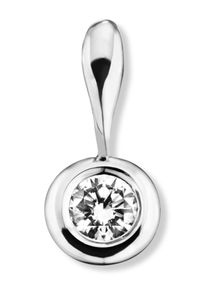 Kettenanh&auml;nger ONE ELEMENT "0.1 ct Diamant Brillant Zarge Anh&auml;nger aus 750 Wei&szlig;gold", silber, Schmuckanh&auml;nger, Damen, 0,1 SI = kleine Einschl&uuml;sse mit Brillant, Wei&szlig;gold 750, Kettenanh&auml;nger