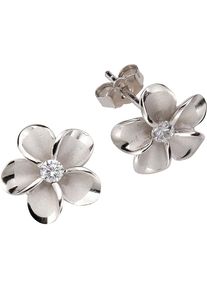 Paar Ohrstecker Firetti "Schmuck Geschenk Silber 925 Ohrschmuck Blume/Bl&uuml;te", silber (silberfarben, kristallwei&szlig;), Ohrringe, Damen, 11mm, Silber 925 (Sterlingsilber), Paar Ohrstecker, mit Zirkonia (synth.)