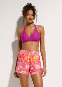 bonprix Női Nyakp&aacute;ntos bikini &eacute;s f&uuml;rdőals&oacute; (3-r&eacute;szes szett), lila, 36