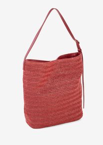 bonprix Słomkowa torba typu worek, czerwony, onesize