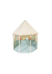 Pinolino , Naturfarben, Pastellblau , Textil , 142x124x124 cm , FSC MIX , Spielwaren, Outdoorspielzeug, Spielh&auml;user, Spielzelte