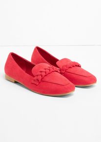 Loafers med fl&auml;tade remmar - r&ouml;d - storlek 38 - bonprix