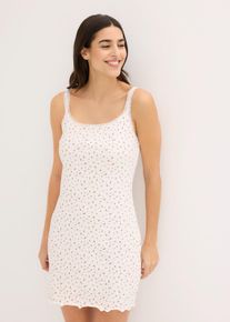 Ribbat nattlinne - vit - storlek 48/50 (XL) - bonprix