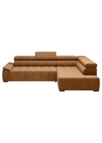 Ecksofa Gremio rechts Rostfarben