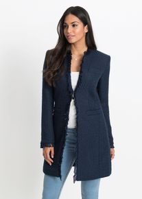 bonprix Boucl&eacute; Longblazer, blau, Gr.34, Charismatischer Boucl&eacute;- Longblazer