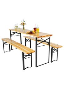 M&Ouml;BELIX M&ouml;belix , Fichtefarben , Holz, Metall , Fichte,Fichte , 46x75x167 cm , Tisch klappbar, Bank klappbar, platzsparend verstaubar , Gartenm&ouml;bel, Gartenm&ouml;bel-Sets, Biertischgarnituren