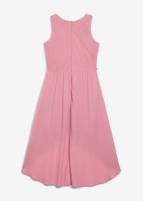 bonprix Vokuhila-Kleid, rosa, Gr.176, Elegantes, &auml;rmelloses Partykleid mit funkelnden Pailletten und mehrlagigem Rock