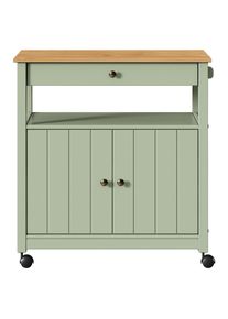 Livetastic Servierwagen, Braun, Olivgr&uuml;n, Holz, Pinie, massiv, 1 Schublade(n) Schubladen, rechteckig, 85x90.6x40 cm, Esszimmer, Barm&ouml;bel, Barwagen