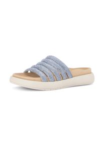 Pantolette Gabor, Damen, Gr. 41, blau (hellblau), Textil, Schuhe Pantolette, Plateau, Sommerschuh, Schlappen in funkelnder Optik