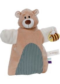 Schmusetuch Nici "My first Nici, Handpuppe B&auml;r 2in1 26x25 cm", Baby, beige, Pl&uuml;sch, Polyester, Schnuffelt&uuml;cher Schmusetuch, sanfte Materialmix aus glattem und geripptem Pl&uuml;sch