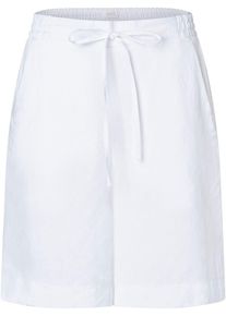 Leinenhose MAC "SANNY", Damen, Gr. 46, wei&szlig;, Web, Obermaterial: 100% Leinen, unifarben, normal knielang, Hosen Leinenhose, Shorts, Bermudas mit Gummizug und Kordelzug