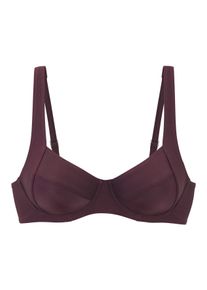 B&uuml;gel-Bikini-Top Lascana "Lolo", Damen, Gr. 46, Cup B, aubergine, Recycling-Polyamid, unifarben, Bikini-Oberteile B&uuml;gel-Bikini-Top, in modischer Schnittform