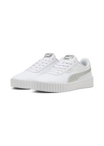Sneaker Puma "CARINA 3.0 METALLIC WHISPER", Damen, Gr. 37, Puma wei&szlig;, Puma silber, Synthetik, unifarben, Schuhe Sneaker, f&uuml;r vielseitige Aktivit&auml;ten, mit leicht profilierter Gummi-Laufsohle