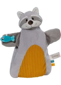 Schmusetuch Nici "My first Nici, Handpuppe Waschb&auml;r 2in1 26x25 cm", Baby, grau, Pl&uuml;sch, Polyester, Schnuffelt&uuml;cher Schmusetuch, sanfte Materialmix aus glattem und geripptem Pl&uuml;sch