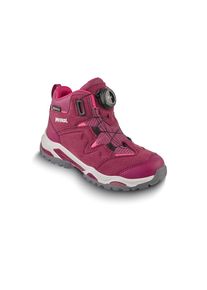 Wanderschuh Meindl "Java Junior GTX (Boa)", Jungen, Gr. 34, lila (beere, rosa), Obermaterial: 100% Rindnubukleder CNU., Schuhe Wanderschuh