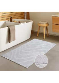 Badematte Carpet City "BAT400, Badteppich uni", grau, H:11mm, Polyester, Badematten, Badematte, Teppich Badezimmer, Badvorleger, Anti-Rutsch, Waschbar, Duschmatte
