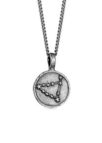 Kette mit Anh&auml;nger HAZE & GLORY "Halskette Sternzeichen Sternbild Steinbock 925 Silber" Gr. 60, grau, Halsketten, Herren, Silber 925 (Sterlingsilber), Kette mit Anh&auml;nger