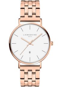 Quarzuhr Liebeskind Berlin, ros&eacute;goldfarben, Armbanduhren, Damen, Quarzuhr, Armbanduhr, Damenuhr, analog, Edelstahlband, Datum