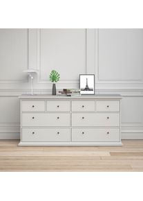 Kommode Home Affaire "Paris, Aufbewahrung, Schubladenschrank, Stauraum, mit 8 Schubladen", wei&szlig;, B:183cm H:87cm T:49cm, FSC-zertifizierter Holzwerkstoff, MDF, Sideboards, Kommode, Landhausstil, Elegant, ger&auml;umig, Breite 184 cm, H&ouml;he 87 cm