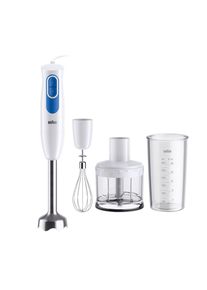 Braun Stabmixer "MultiQuick 2 MQ 20.236 M - 600 W, 2 Geschwindigkeiten, Edelstahl", blau (wei&szlig;, blau), B:3,4cm H:37,5cm T:3,4cm, Mixer, Leicht, 500 ml Zerkleinerer, Schneebesen, Zubeh&ouml;r sp&uuml;lmaschinenfest, Stabmixer