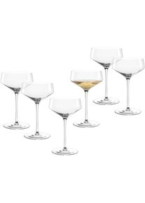Champagnerglas Leonardo "Champagnerschale PUCCINI, 350 ml, 6er-Set", transparent, H:17,9cm &Oslash;:11cm, Kristallglas, Trinkgef&auml;&szlig;e, Champagnerglas, Sp&uuml;lmaschinenfest und langlebig