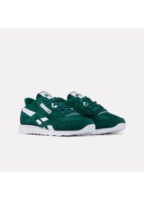 Sneaker Reebok CLASSIC "CLASSIC NYLON", Damen, Gr. 36,5, atmungsaktiv, gr&uuml;n (metalgr&uuml;n, ftwrwei&szlig;, metalgr&uuml;n), Leder, Synthetik, Textil, Schuhe Sneaker